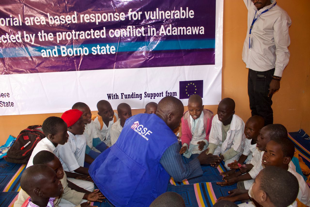 A GSF Team member taking school children through some exercises